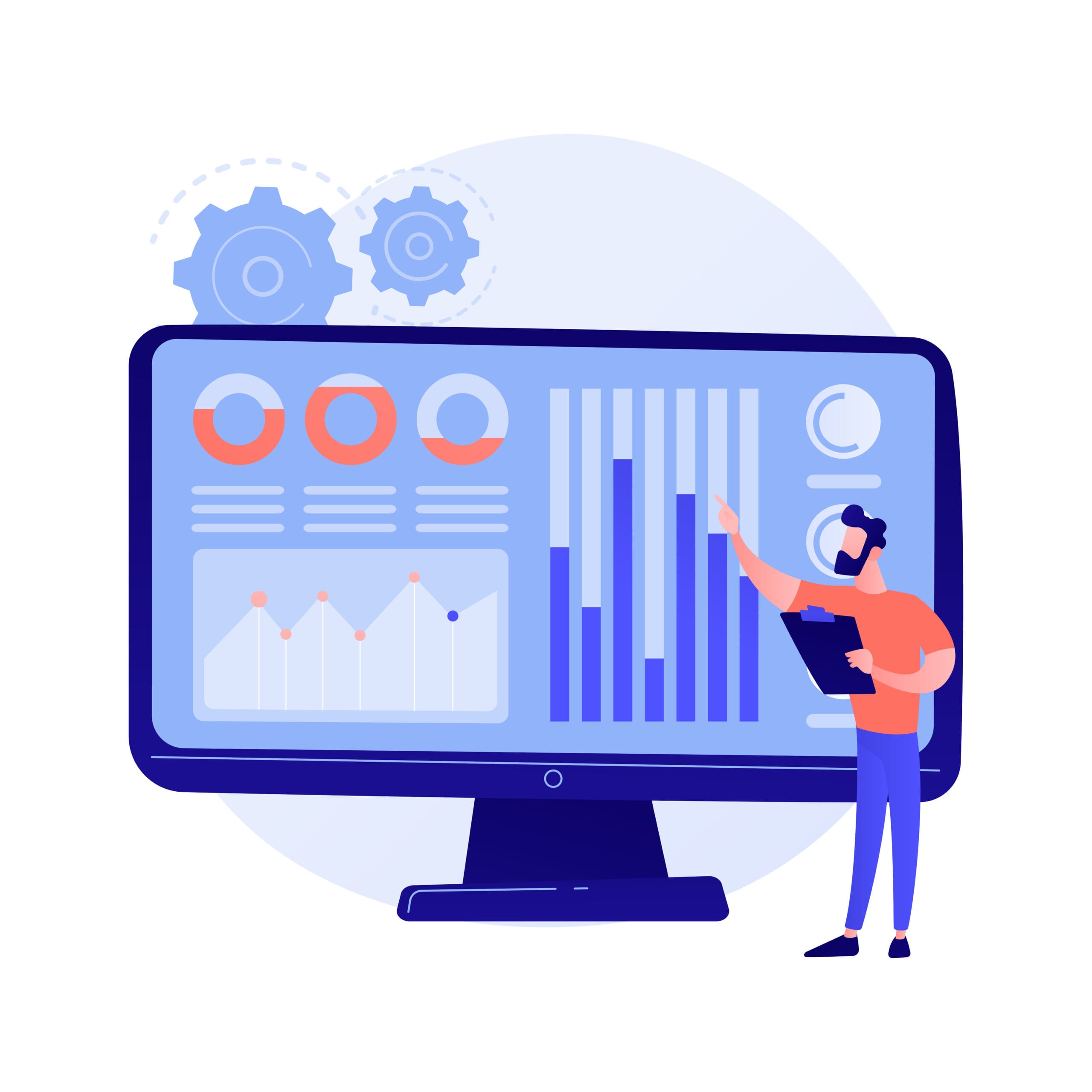 Social media dashboard vector concept metaphor